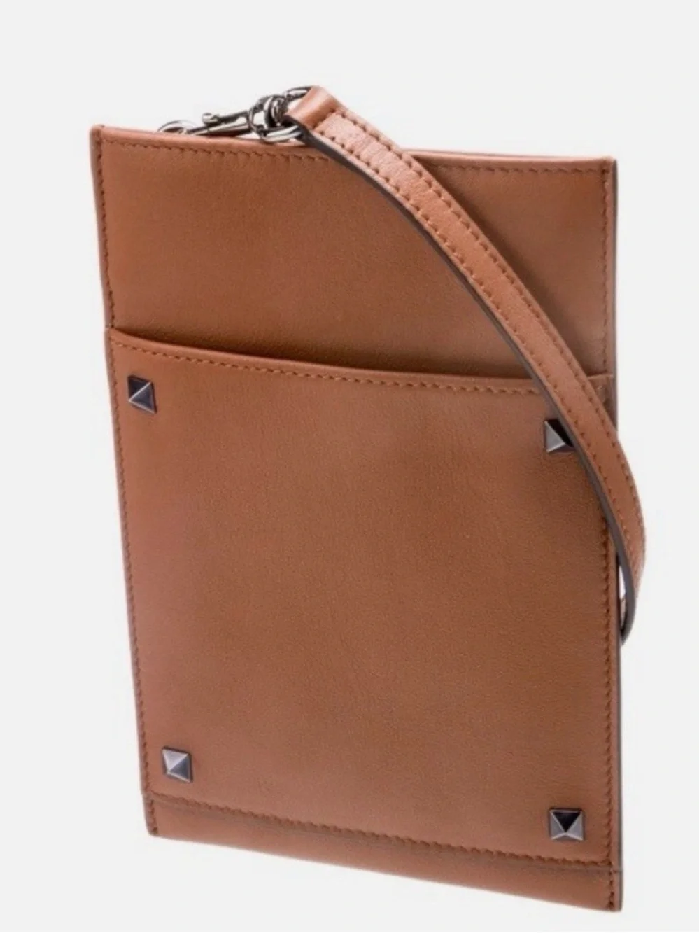 Valentino Rockstud Brown Leather Smartphone Case NWT